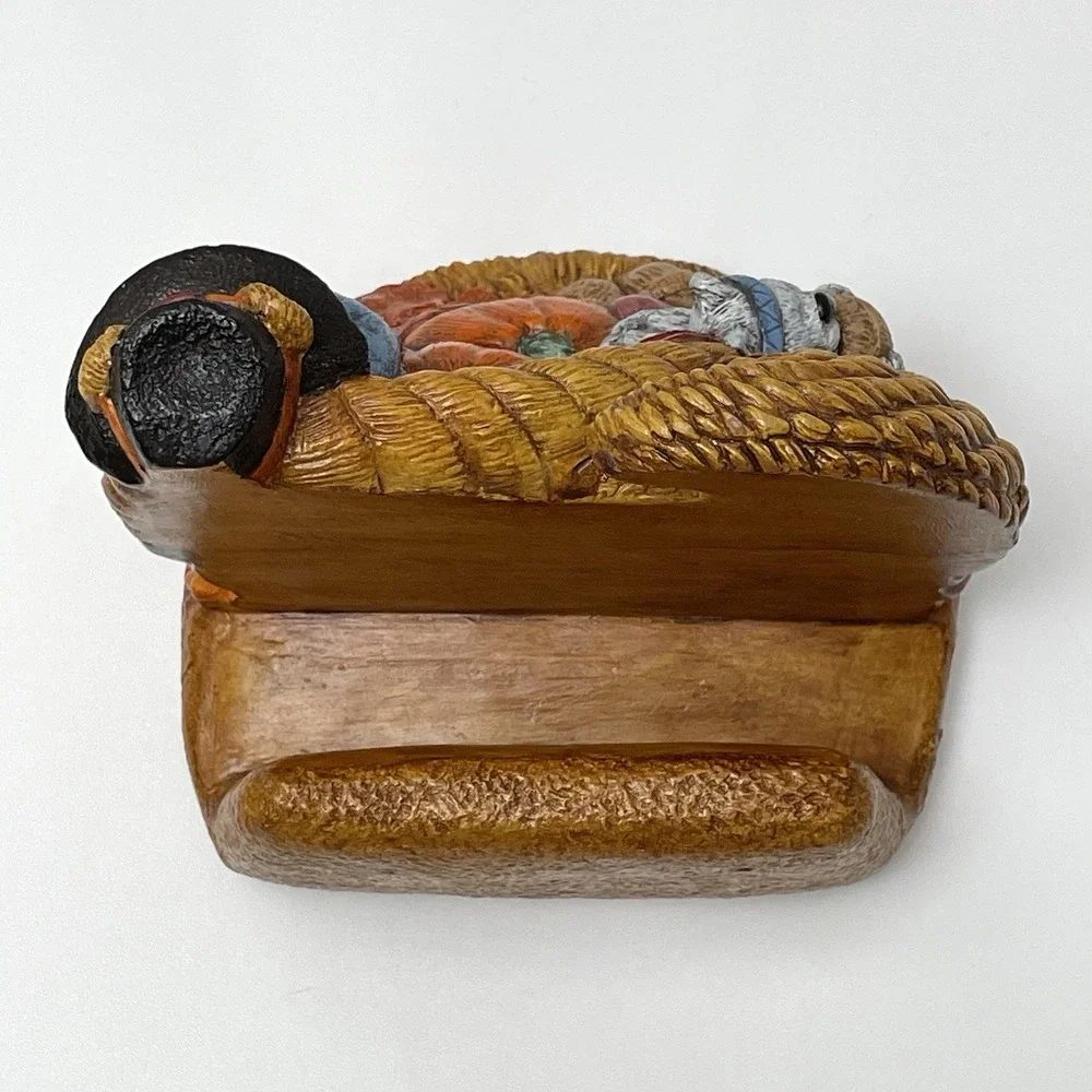 Vintage 1996 Accents Unlimited Inc Cornucopia Thanksgiving Napkin Letter Holder‎